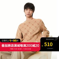 杰克·琼斯(JACK&JONES)2023冬百搭字母时尚通勤圆领撞色长袖针织毛衣针织衫男223424038 E11橡木棕 170/92A/S