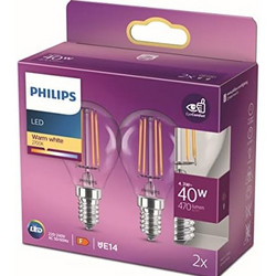 PHILIPS 飞利浦 LEDclassic E14 灯泡,两件装