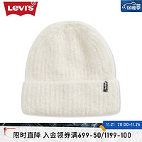 Levi's李维斯女士拉毛针织帽休闲百搭D7829-0003 米白色 OS