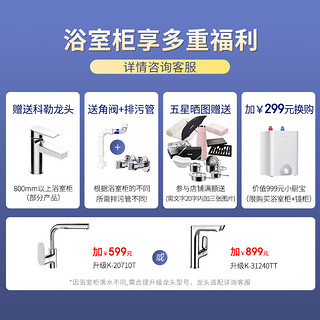 科勒落地浴室柜镜柜组合浴室柜浴室家具洗手盆柜组合 博纳90cm浴室柜+镜灯镜柜40711