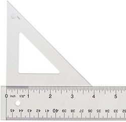 WESTCOTT 苯乙烯三角形，10.16 厘米，45/90 度，透明 (S450-4)