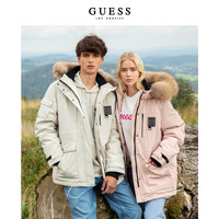GUESS 盖尔斯 23 新冬女士三防貉子毛领派克旅游中长款羽绒服-W3PL99W55R0
