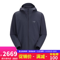 ARC'TERYX 始祖鸟 ARC’TERYX)软壳衣 男子户外连帽冲锋衣 黑蓝Black Sapphire M