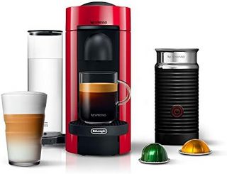 Nespresso vertuoplus 咖啡和来自 De'Longhi with aeroccino ，红色奶泡机 红色