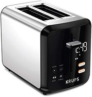 KRUPS 克鲁伯 KH320D50 My Memory 数字不锈钢烤面包机,7 级褐变级别,个性化设置,黑色