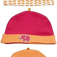 Yoga sprout 婴儿3件装纯棉帽子 90102橙色
