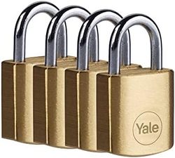 Yale 耶鲁 4把 黄铜挂锁(20 毫米) - 高品质室内锁
