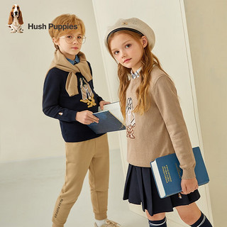 暇步士（Hush Puppies）童装男童女童线衣2023冬装儿童线衣柔软舒适棉锦混纺时尚休闲 珊瑚红 120cm