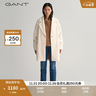 GANT甘特冬女士时尚西装领毛呢外套4751113 130奶油白 S