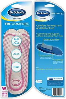 Dr.Scholl's 爽健 Dr. Scholl's Tri-Comfort 鞋垫 - 用于脚跟、足弓支撑和脚掌 具有针对性缓冲（女式 6-10）