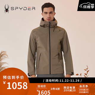 SPYDER春秋夹克外套男女款冲锋衣登山服防风保暖外套 23EF133M游牧灰 XXL