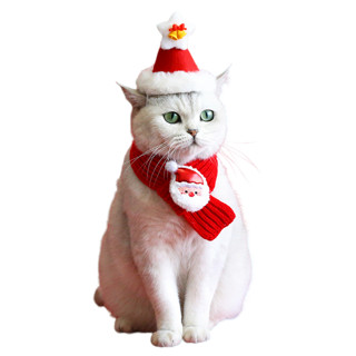 银万芯 猫咪圣诞节装饰品 口水巾围脖