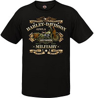 HARLEY-DAVIDSON 哈雷戴维森 Military - 男式图案短袖圆领 T 恤 - 海外巡回赛 | 战争自行车