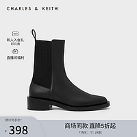 CHARLES & KEITH CHARLES&KEITHCK1;-90920112时尚简约切尔西靴 Black黑色 37