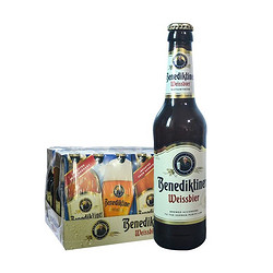 Benediktiner 百帝王 德国原装进口啤酒小麦白啤330ML*24瓶 百帝王白啤
