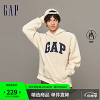 Gap 盖璞 男女装秋季2023新款LOGO连帽衫807084卫衣 米黄色 185/104A(L)