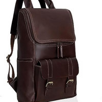 CUERO & MOR C CUERO Full Grain Leather Backpack for Men - 17 Inch Laptop Bag - Vintage Travel Rucksack - Casual