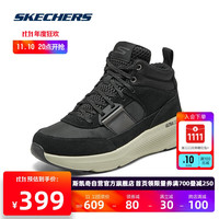 斯凯奇Skechers女款休闲高帮护踝运动鞋反皮毛保暖鞋子144535