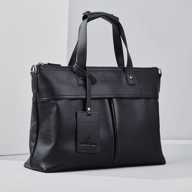 Roberta di Camerino 诺贝达 男士手提包头层牛皮大容量通勤商务公文包男包礼物