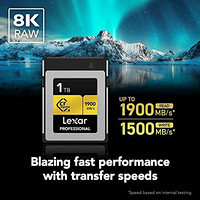 Lexar 雷克沙 Professional 1TB CFexpress Type B 存储卡黄金系列，高达 1900MB/s 读取速度