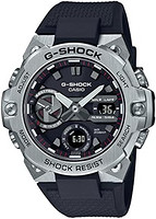 G-SHOCK 男士超薄 G-Steel GSTB400 手表,银色/黑色/树脂