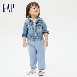 Gap 盖璞 男女幼童大童LOGO洋气法式圈织软卫裤秋季款童装运动外出长裤