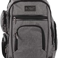 原创企鹅 Fletcher 男士笔记本电脑双肩背包，灰色交叉线，19 in