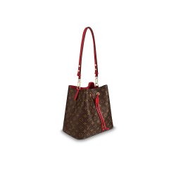 LOUIS VUITTON 路易威登 欧洲直邮LouisVuitton路易威登女士棕色帆布老花牛皮饰边水桶包