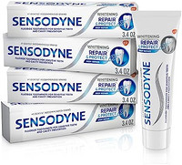 SENSODYNE 舒适达 修复和保护美白牙膏，用于敏感牙齿和预防蛀牙的牙膏，3.4盎司/支（约96.4克/支）（4 支装）