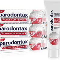 parodontax 益周适 活性牙龈修复美白牙膏 适用于牙龈出血 - 3x3.4 盎司 约96.39g 管装