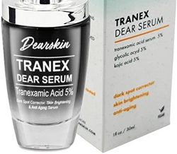 Tranexamic Acid 精华 5% 曲酸 5% 烟酰胺维生素 C 透明质酸和乙醇酸。