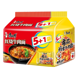 康师傅方便面5+1袋经典红烧牛肉番茄鸡蛋面经典袋装泡面组合装