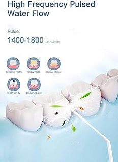 可充电牙线,IPX7 防水 3 种模式和 4 个喷头便携式口腔冲洗器,专业水牙线