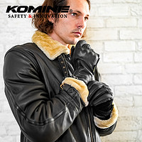 KOMINE 23秋冬新品羊皮拉绒保暖骑行手套摩托车防风复古手套GK-850