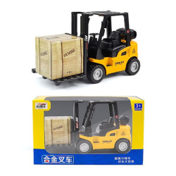 XIAOLA CAR 小辣车 儿童玩具车合金回力工程车叉车模型玩具 合金叉车