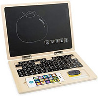 Small Foot 木制笔记本电脑板，鼓励孩子写字和做算术，包括配件，货号。 11193 玩具，多色