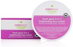 mambino organics 清新光泽三合一面部磨砂膏 – *去角质洗面奶 1.7 盎司(2 件装)