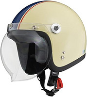 LEAD 雷特 摩托车头盔 Jet BARTON BC-10 浅蓝色均码（57-60cm以下）,象牙色 藏青色