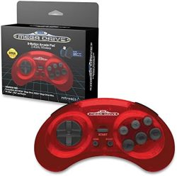 Retro-Bit Sega Mega Drive 2.4 GHz 无线控制器 8 按钮 Arcade Pad手