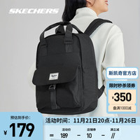 斯凯奇(Skechers)大容量双肩包男女同款背包学院风书包L323U097 碳黑/0018 均码
