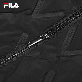 FILA Emerald斐乐女士羽绒马甲时尚休闲宽松连帽上衣 正黑色-BK 155/76A/XS