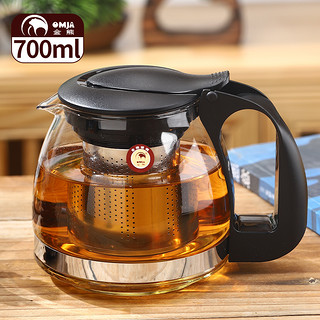 金熊 700ML耐热玻璃茶壶功夫茶具304不锈钢过滤内胆泡茶壶 JT105-1