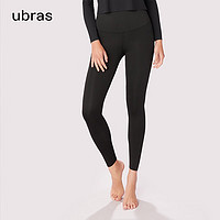 Ubras 空气层高腰瑜伽裤 黑色厚款 S