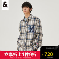 杰克·琼斯（JACK&JONES）秋冬NBA联名灰熊队衬衣运动衬衫长袖外套男士 深蓝DRESS BLUES 165/88A/XS