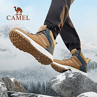 CAMEL 骆驼 户外登山鞋男士冬季防水防滑加绒保暖雪地靴男款高帮运动棉鞋