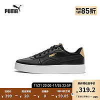 彪马（PUMA） 男女同款休闲板鞋 SKYE CLEAN DISTRESSED 386666 黑色-金色-01 38