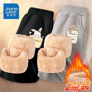真维斯女童棉裤加绒加厚儿童冬季外穿长裤中大童小女孩羊羔绒裤子 【保暖2条GFdrq】ywea5 150