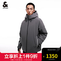 杰克琼斯 杰克·琼斯（JACK&JONES）23年冬季男士时尚百搭抽绳可调节连帽个性棉服外套223409018 E02深灰色 175/96A/M