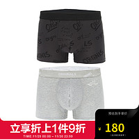 杰克·琼斯（JACK&JONES）冬字母满印松紧舒适抗菌日常棉质平角内裤男士内裤223492005 浅灰色/布里斯托黑 175/95/MR