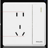 PHILIPS 飞利浦 五孔带单控开关插座